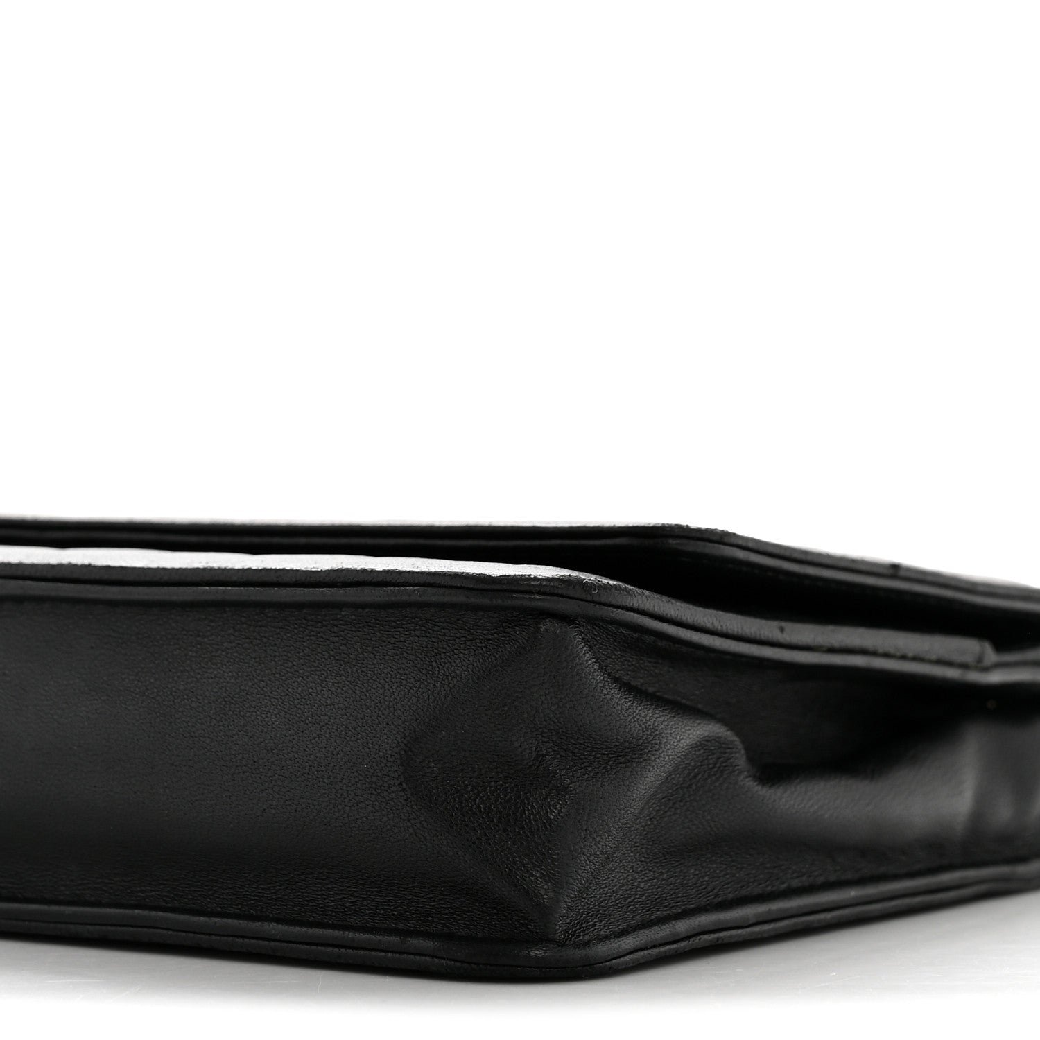 Chanel Lambskin Camellia Embossed Wallet On Chain WOC Black 11 of 14