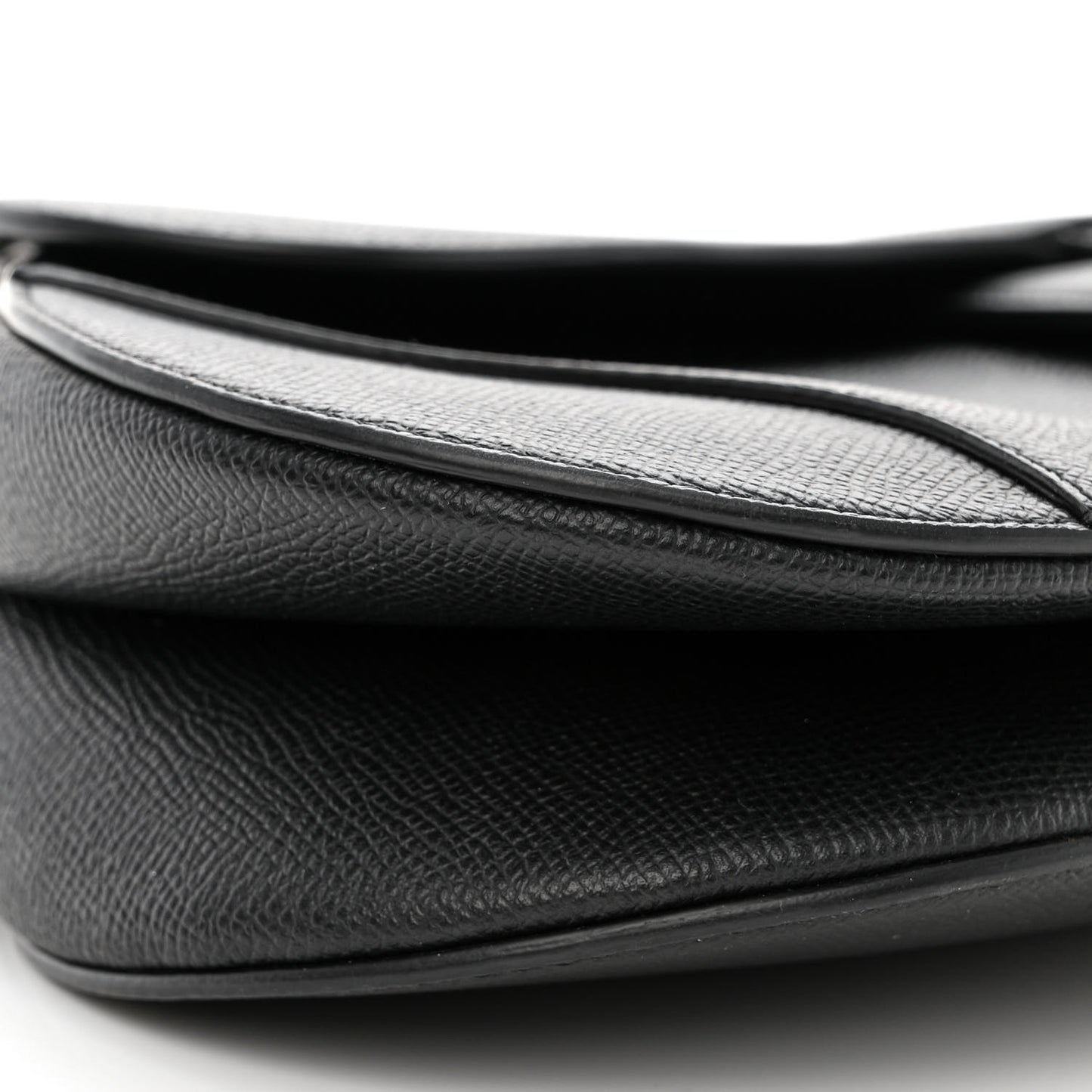 Grained Calfskin Saddle Bag Black