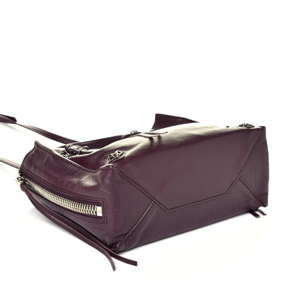Balenciaga Calfskin Papier Mini A4 Zip Around Tote Rouge Aubergine 4 of 9