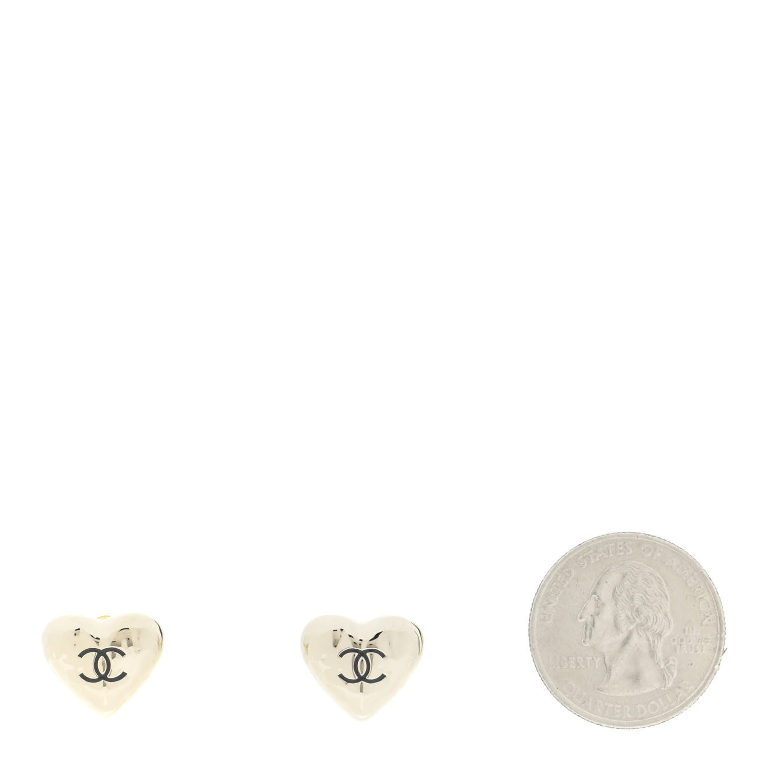 Chanel CC Heart Earrings Gold 2 of 5
