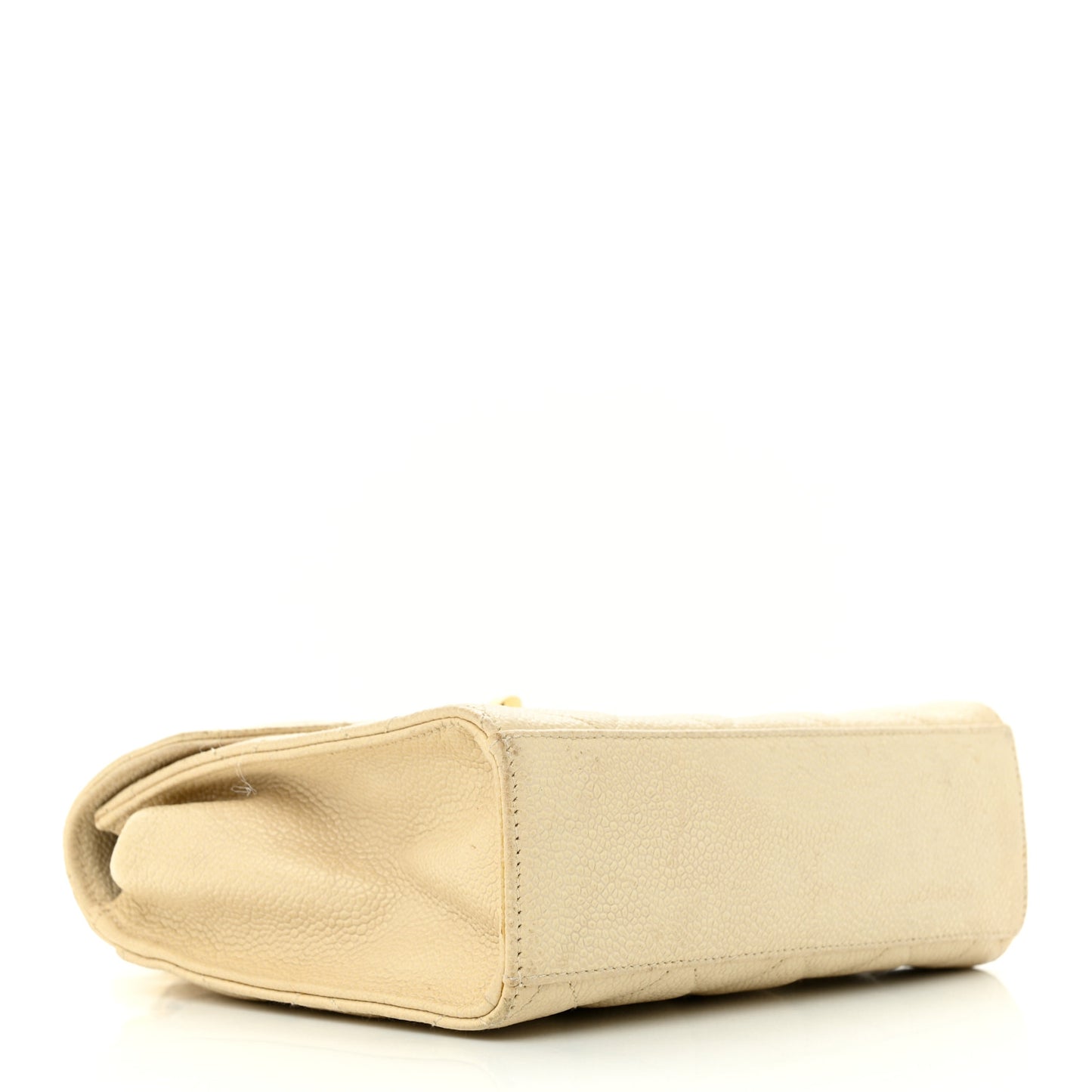 Caviar Quilted Envelope Flap Crossbody Light Beige