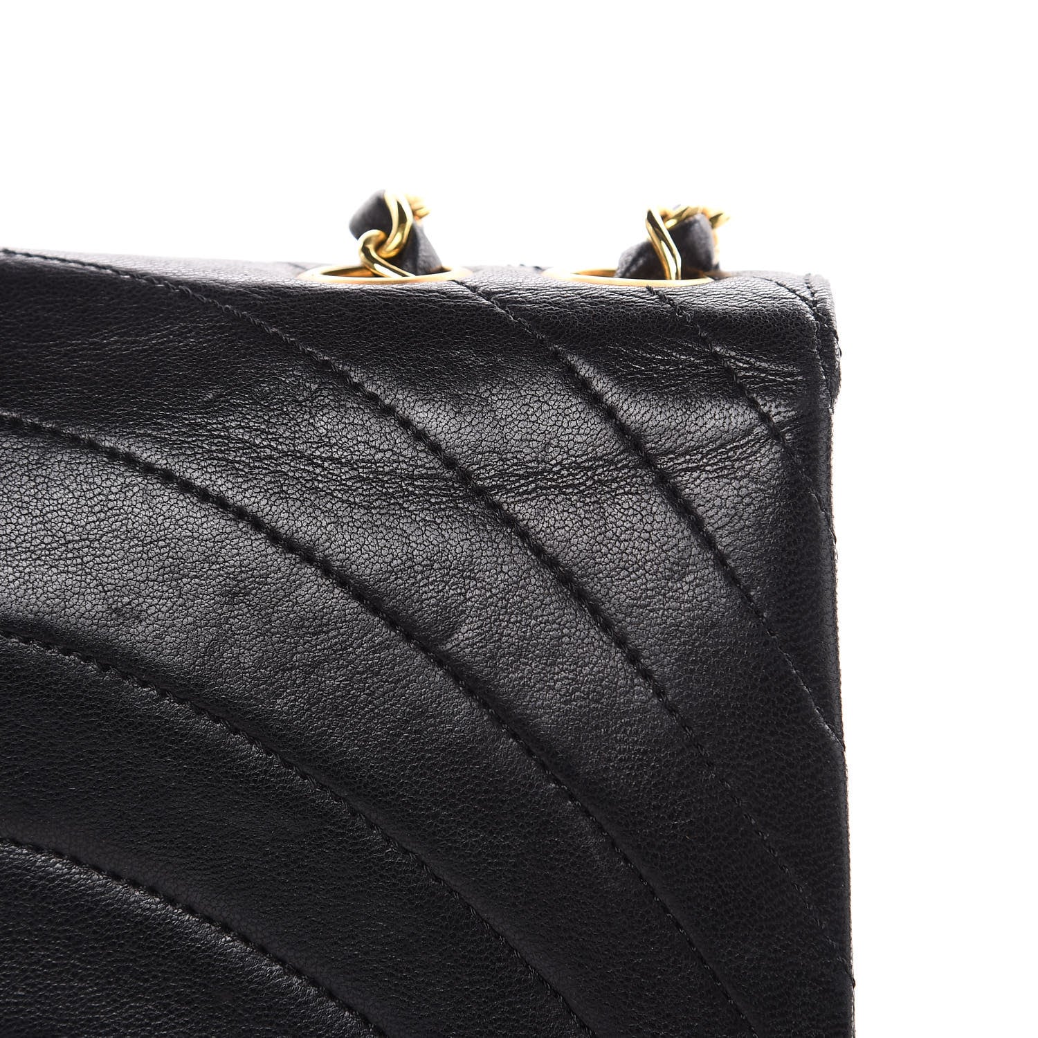 Chanel Lambskin Ribbon Quilted Small Single Flap Black 12 of 16