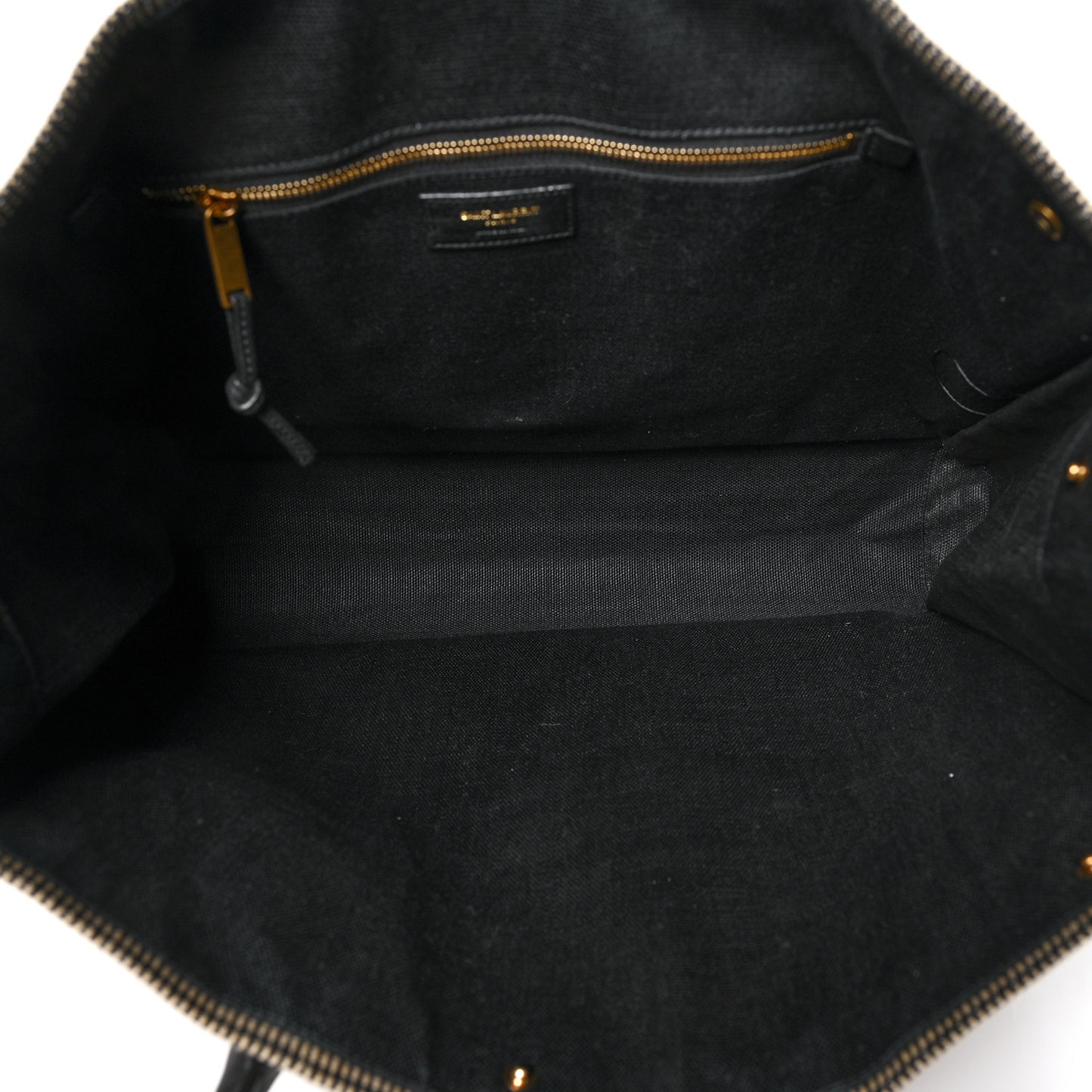 Embroidered Cotton Linen Rive Gauche Noe Tote Black Beige