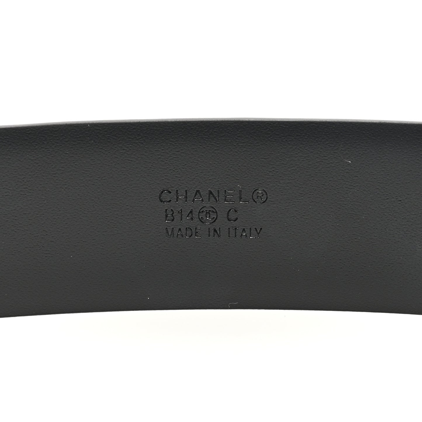 Patent Plexiglass CC Boy Belt 90 36 Black Beige