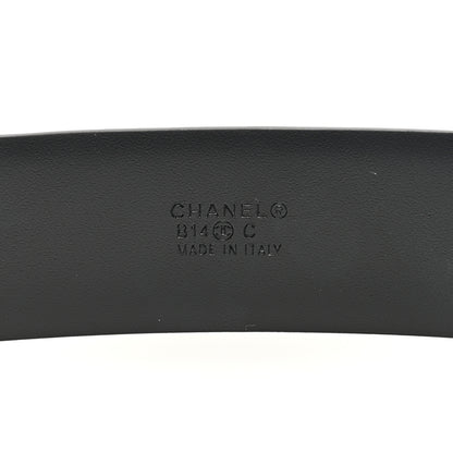 Chanel Patent Plexiglass CC Boy Belt 90 36 Black Beige 3 of 4