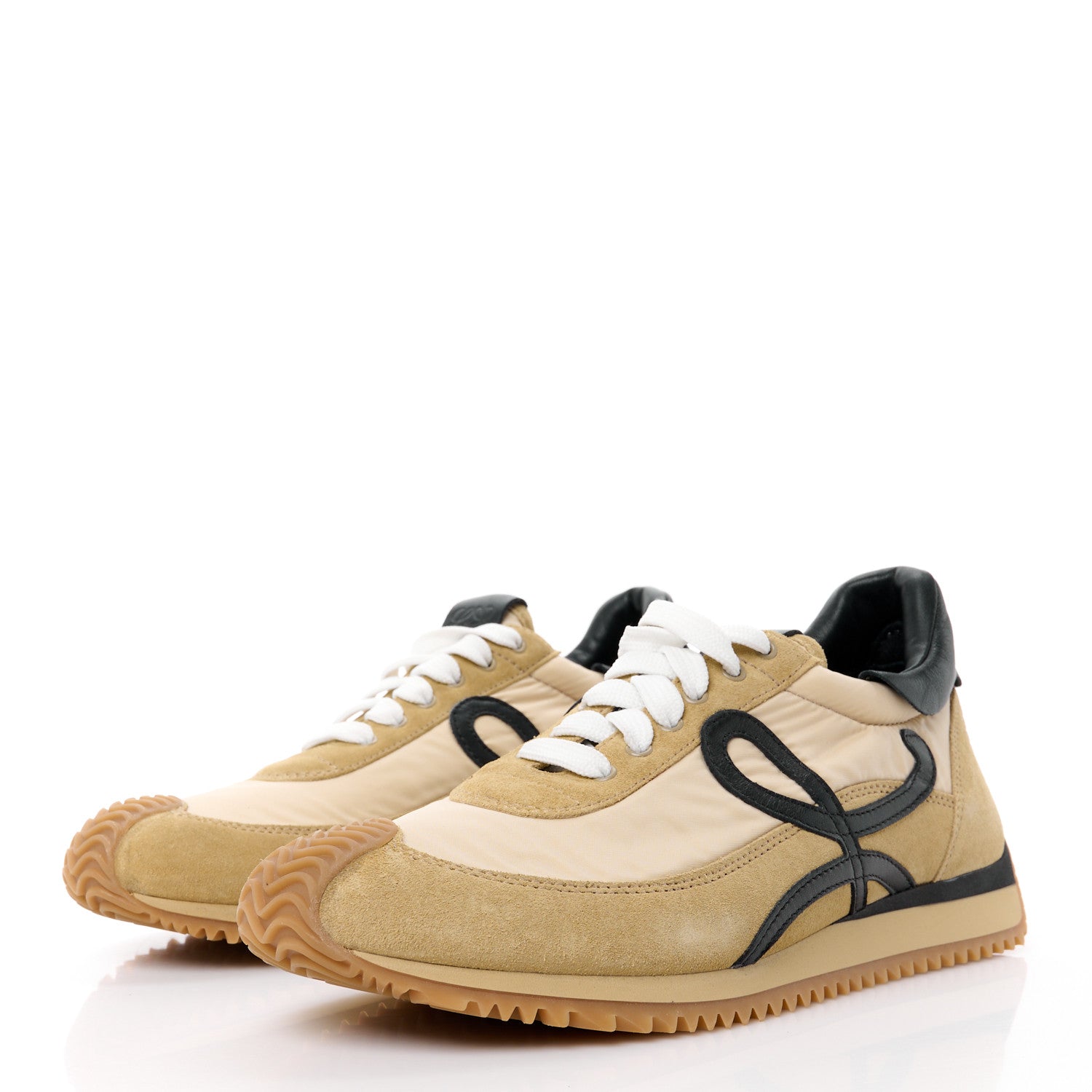 Loewe Nylon Suede Flow Runner Sneakers 39 Gold Black 3 of 8