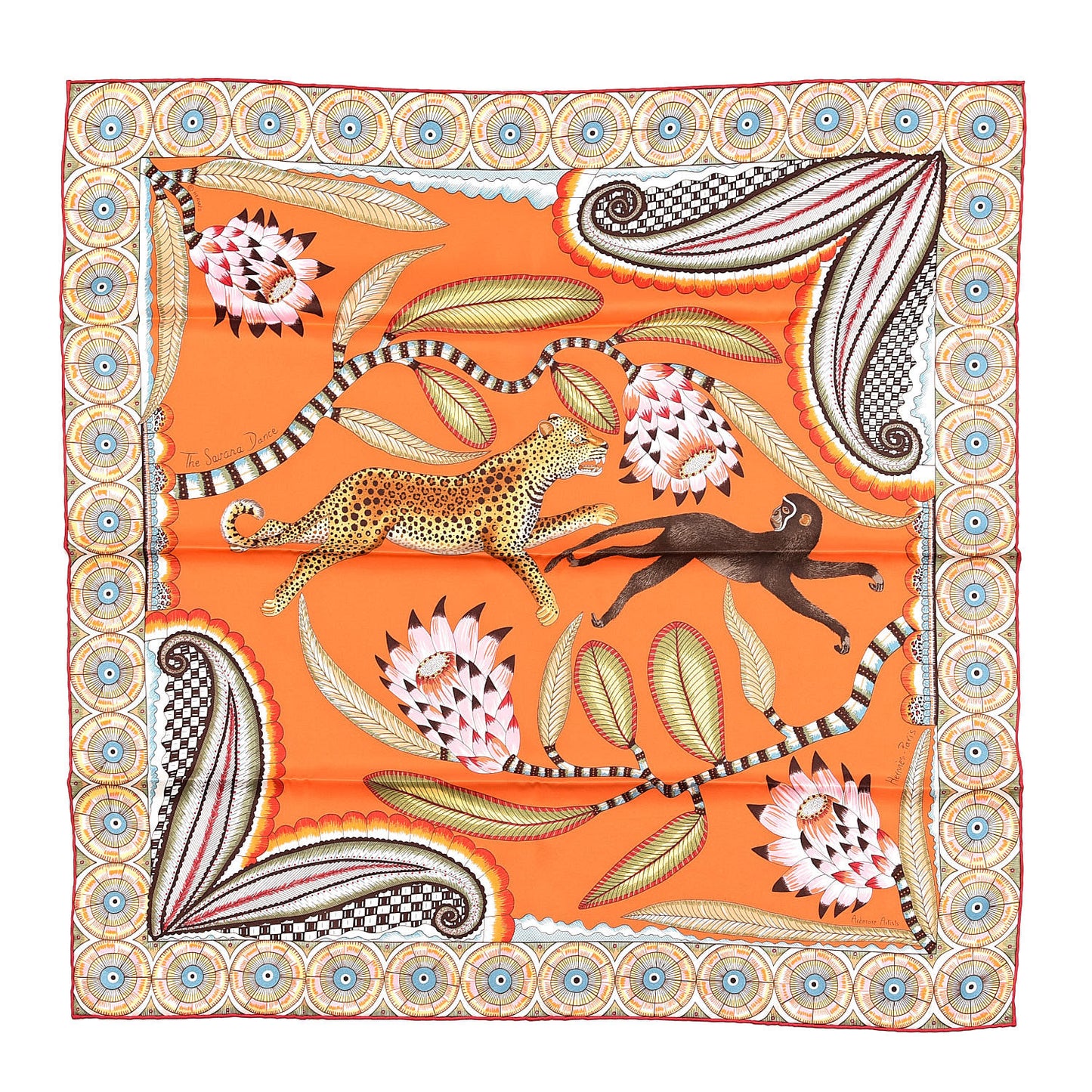 Silk Savana Dance Scarf 70 Orange Vert Jaune