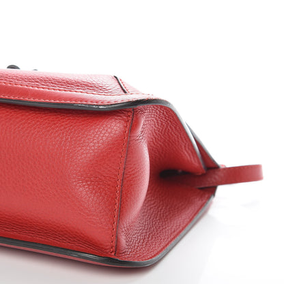 Gucci Pebbled Calfskin Medium Bamboo Daily Flap Shoulder Bag Red 9 of 12