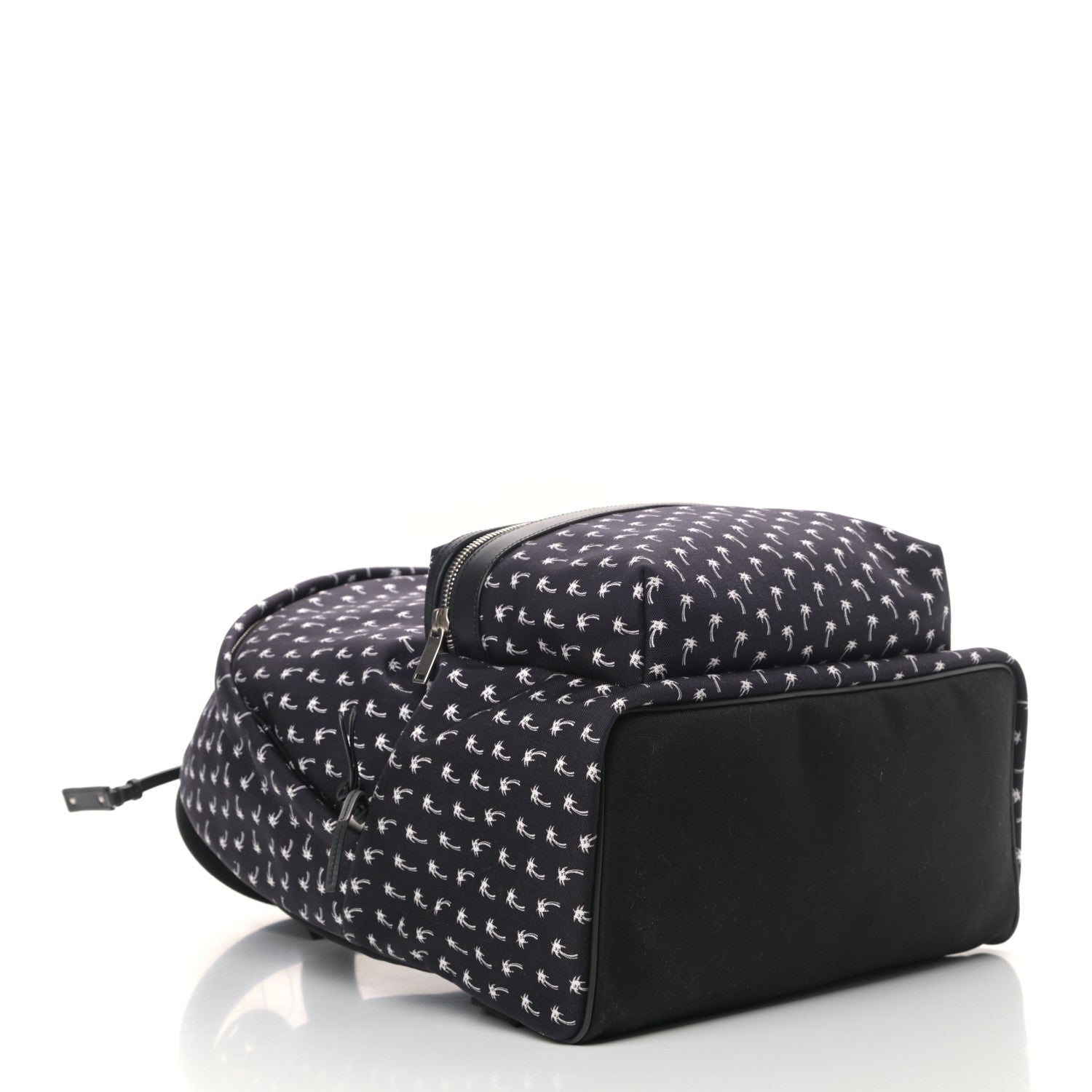 Saint Laurent Canvas Palm Tree Print City Backpack Black White 4 of 9