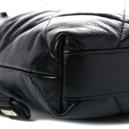 Chanel Lambskin Quilted Small Drawstring Shopping Bag Black 8 of 10