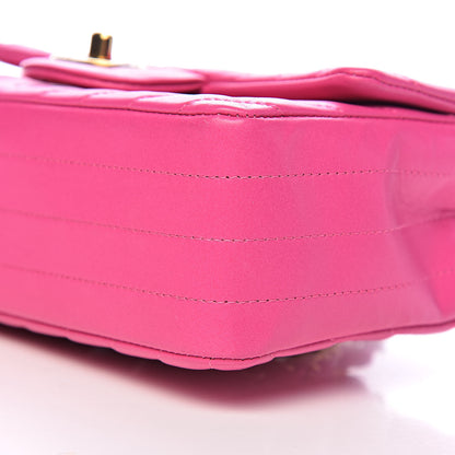 Chanel Lambskin Chevron Quilted Mini Rectangular Flap Pink 9 of 11