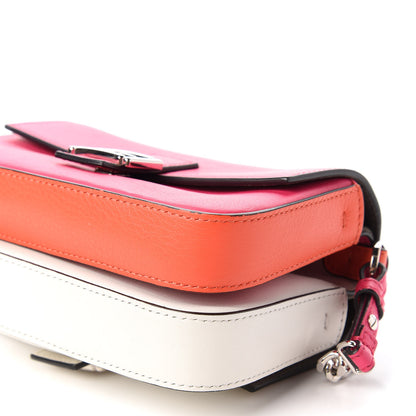 Fendi Vitello Dolce Nappa Flowerland Tri-Color Micro Double Baguette Fuxia White Ice Papavero 8 of 12