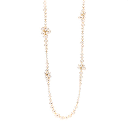 Chanel Pearl Cluster CC Long Necklace Silver 1 of 8