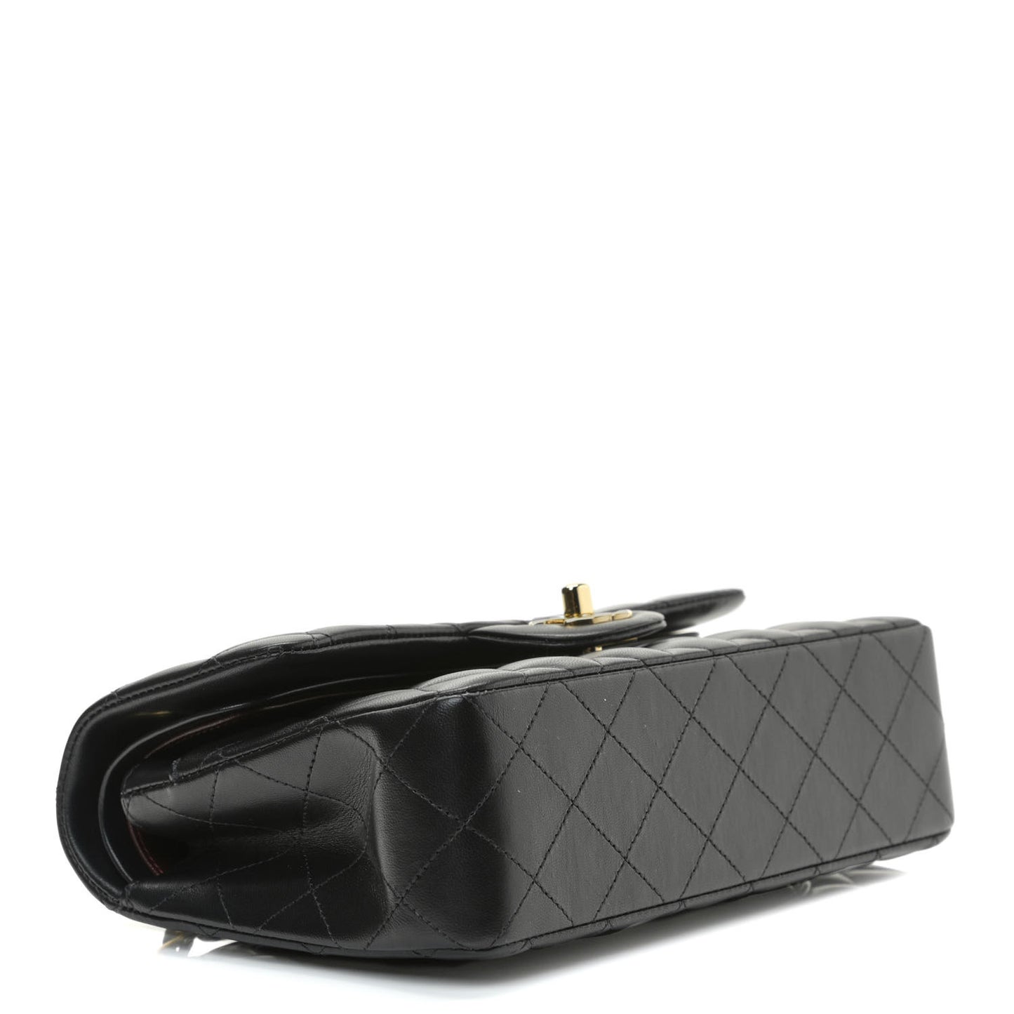 Lambskin Quilted Small Double Flap Black