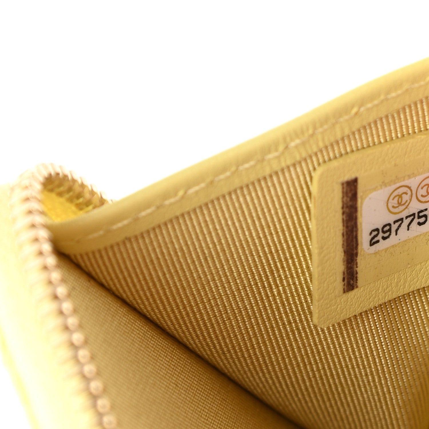 Chanel Caviar Quilted Zipped Key Holder Case Yellow 7 of 8