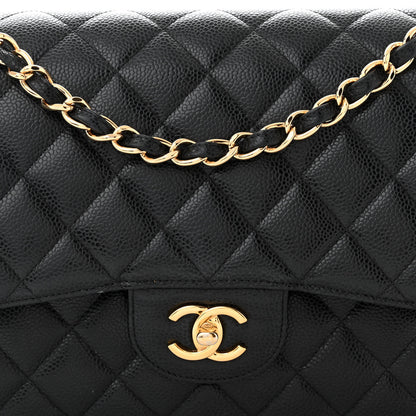 Chanel Caviar Quilted Jumbo Double Flap Black 8 of 11