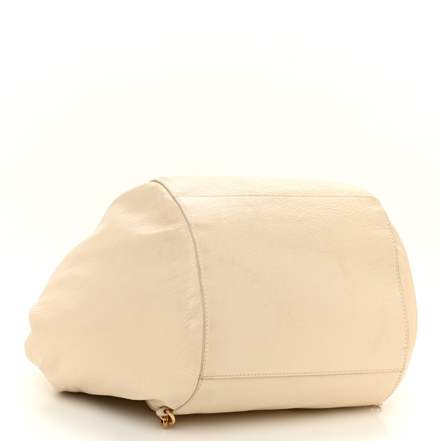 Agneau Giant 12 Gold Hardware Zip Traveler Backpack Blanc Creme Light Craie