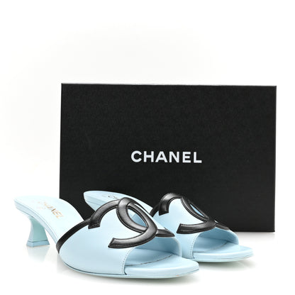 Chanel Lambskin CC Cutout Mules 38.5 Beige Black 9 of 9