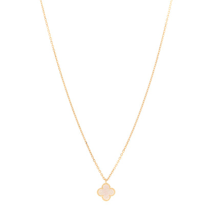 Van Cleef & Arpels VAN CLEEF & ARPELS 18K Yellow Gold Mother of Pearl Sweet Alhambra Pendant Necklace 1 of 6
