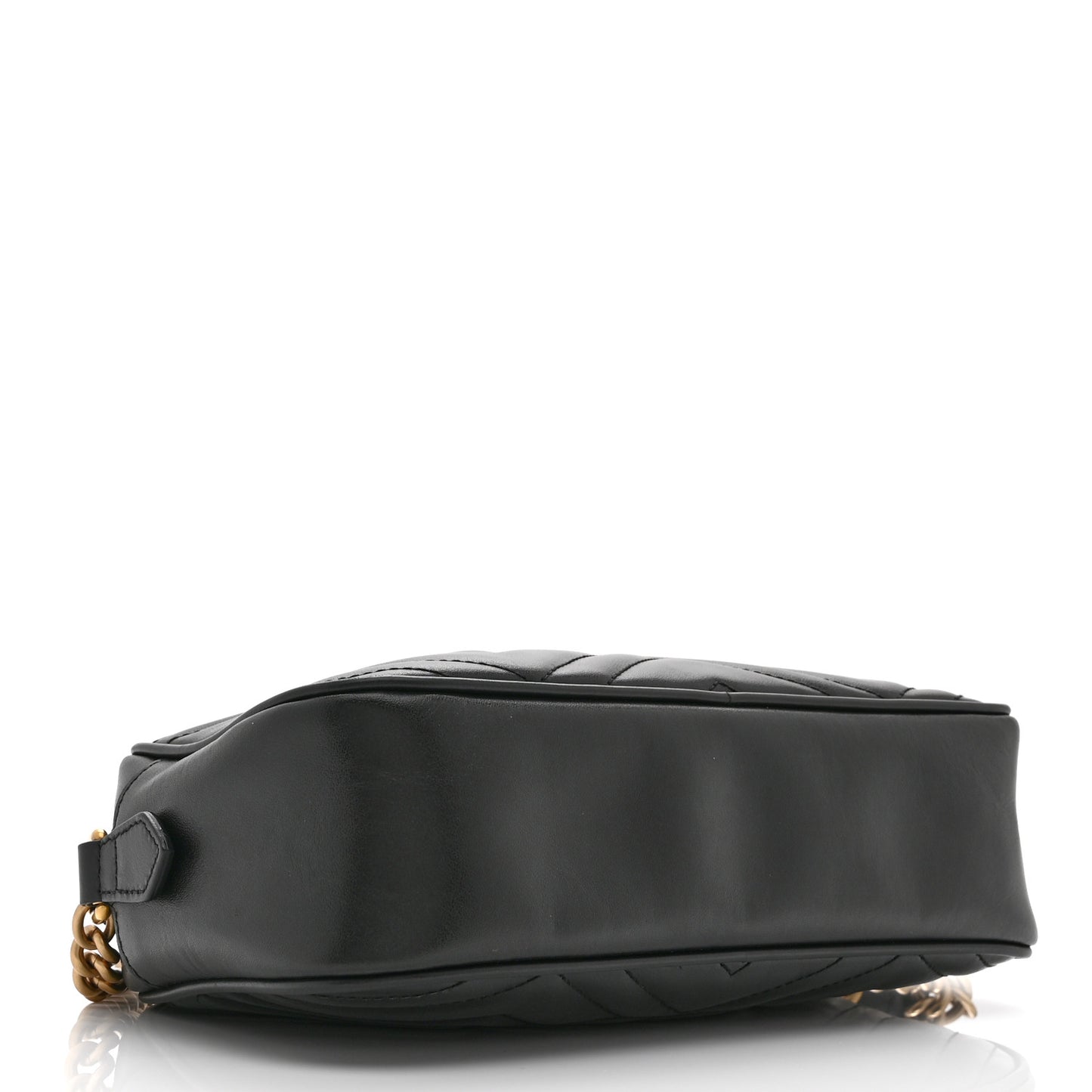 Calfskin Matelasse Small GG Marmont Chain Shoulder Bag Black