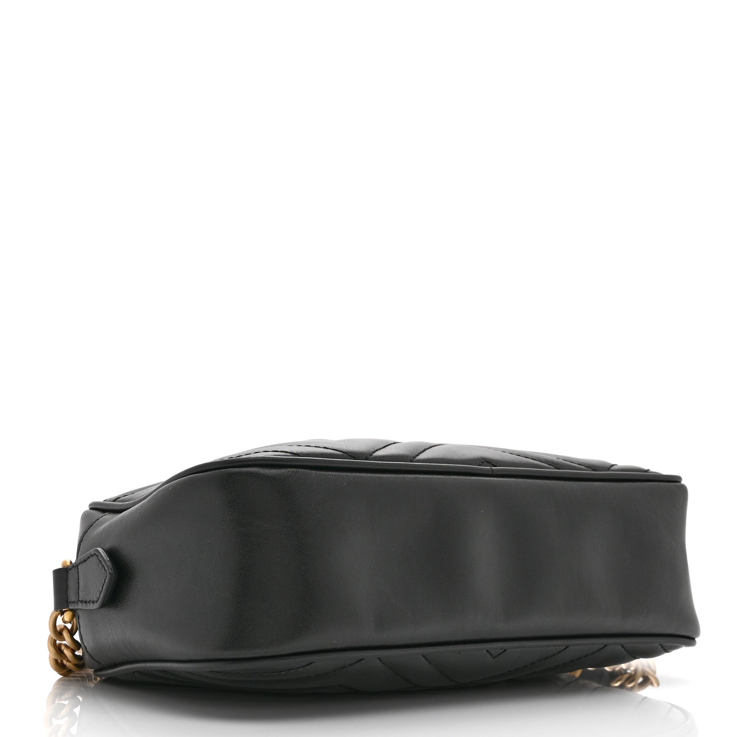 Gucci Calfskin Matelasse Small GG Marmont Chain Shoulder Bag Black 4 of 12