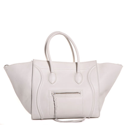 Celine Supple Calfskin Medium Phantom Luggage White 1 of 8