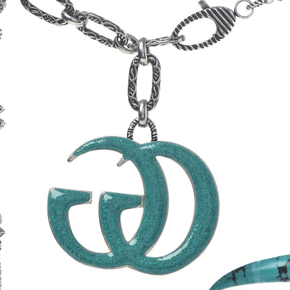 Gucci Sterling Silver Resin Marmont Flower Statement Necklace 6 of 8