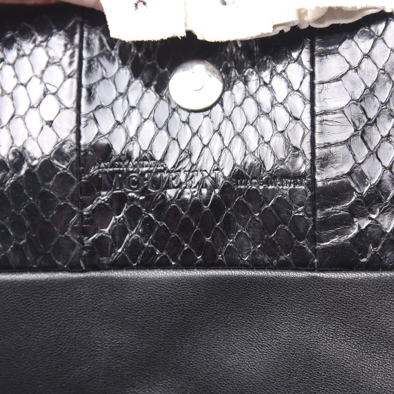 Alexander McQueen Whipsnakeskin Crystal Faithful Thriller Glove Clutch Black 7 of 9