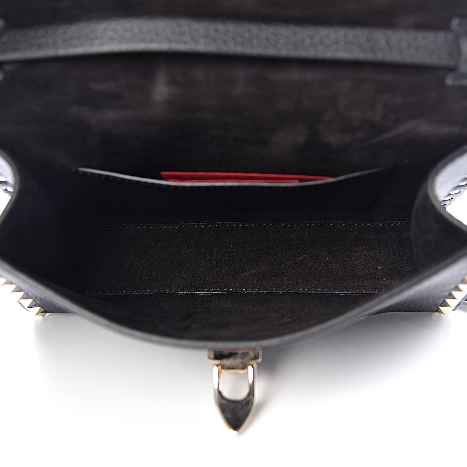 Valentino Garavani Pebbled Calfskin Medium Rockstud Flip Lock Crossbody Bag Black 5 of 9