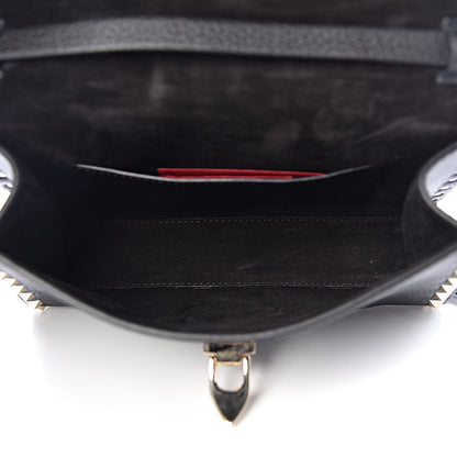 Valentino Garavani Pebbled Calfskin Medium Rockstud Flip Lock Crossbody Bag Black 5 of 9