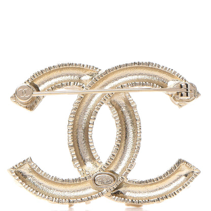 Chanel Crystal CC Logo Brooch Gold 3 of 5