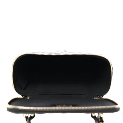 Chanel Lambskin Quilted Small Top Handle Vanity Case With Chain Black 5 of 11