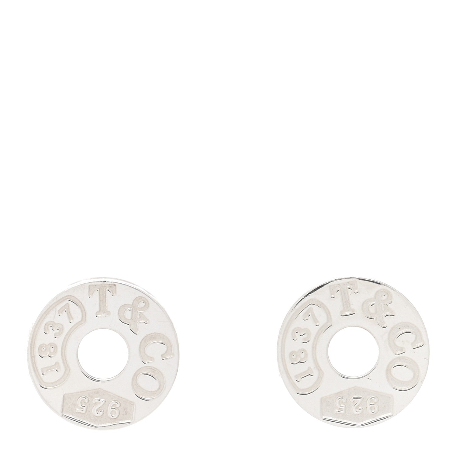 Tiffany Sterling Silver 1837 Circle Earrings 1 of 4