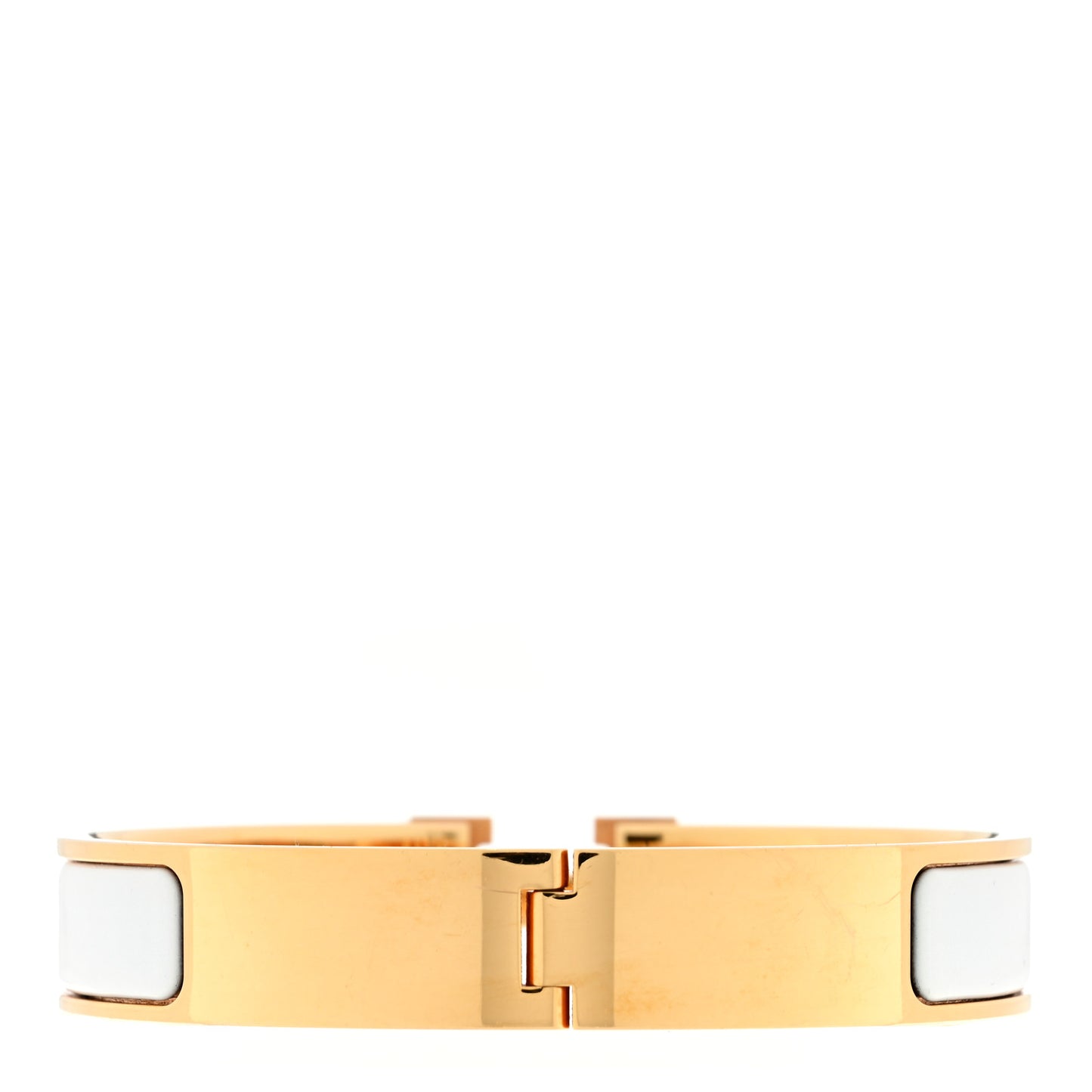 Enamel Narrow Clic Clac H Bracelet GM White
