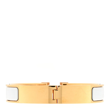 Hermes Enamel Narrow Clic Clac H Bracelet GM White 2 of 3
