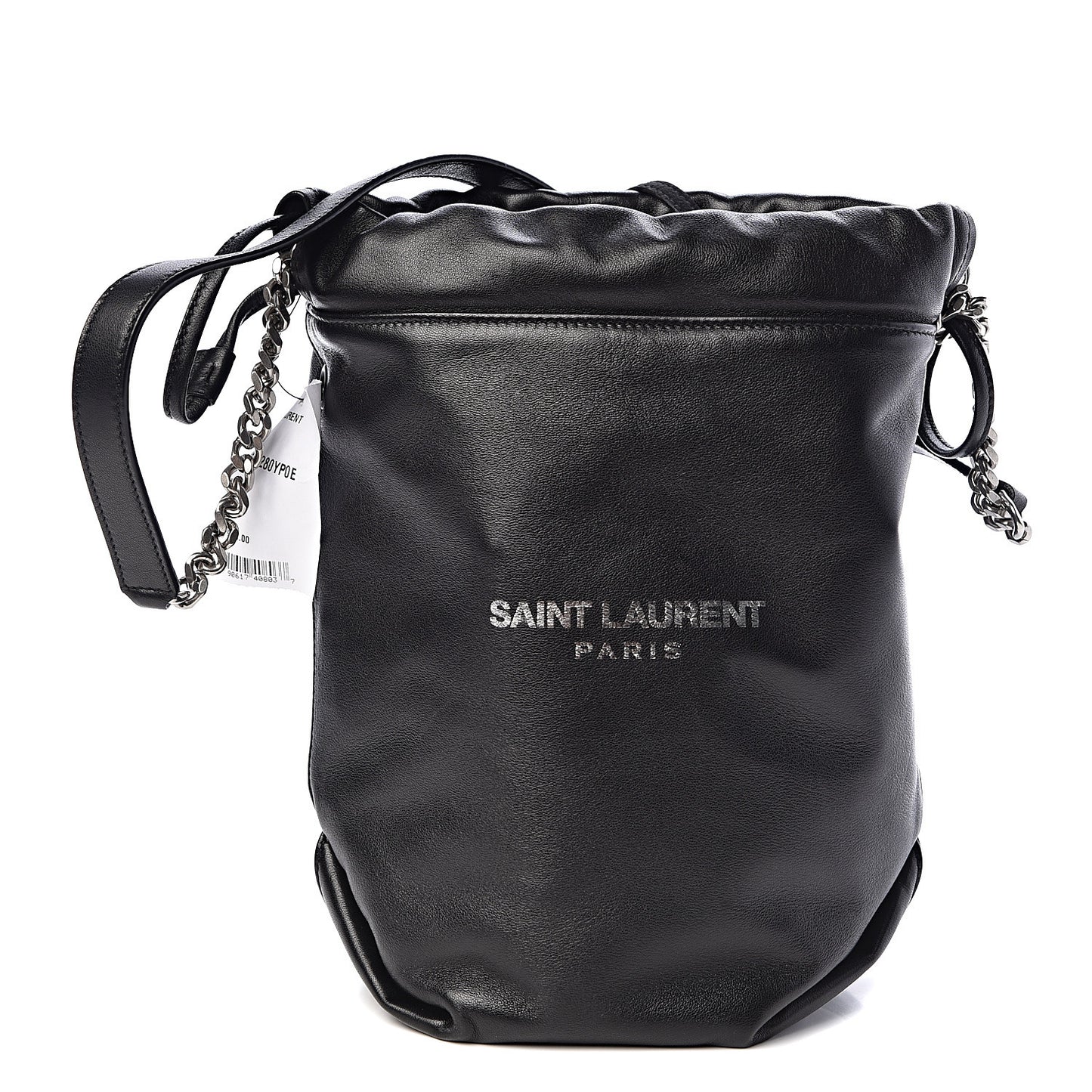 Lambskin Small Teddy Bucket Bag Black