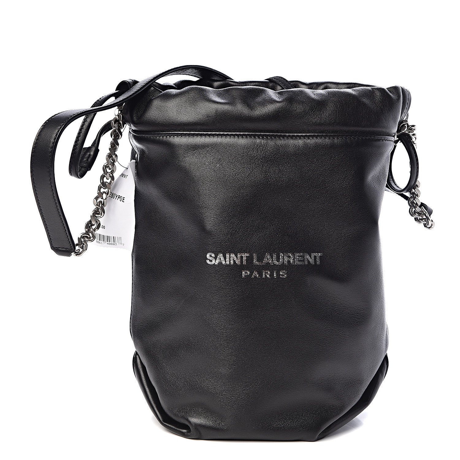 Saint Laurent Lambskin Small Teddy Bucket Bag Black 3 of 11