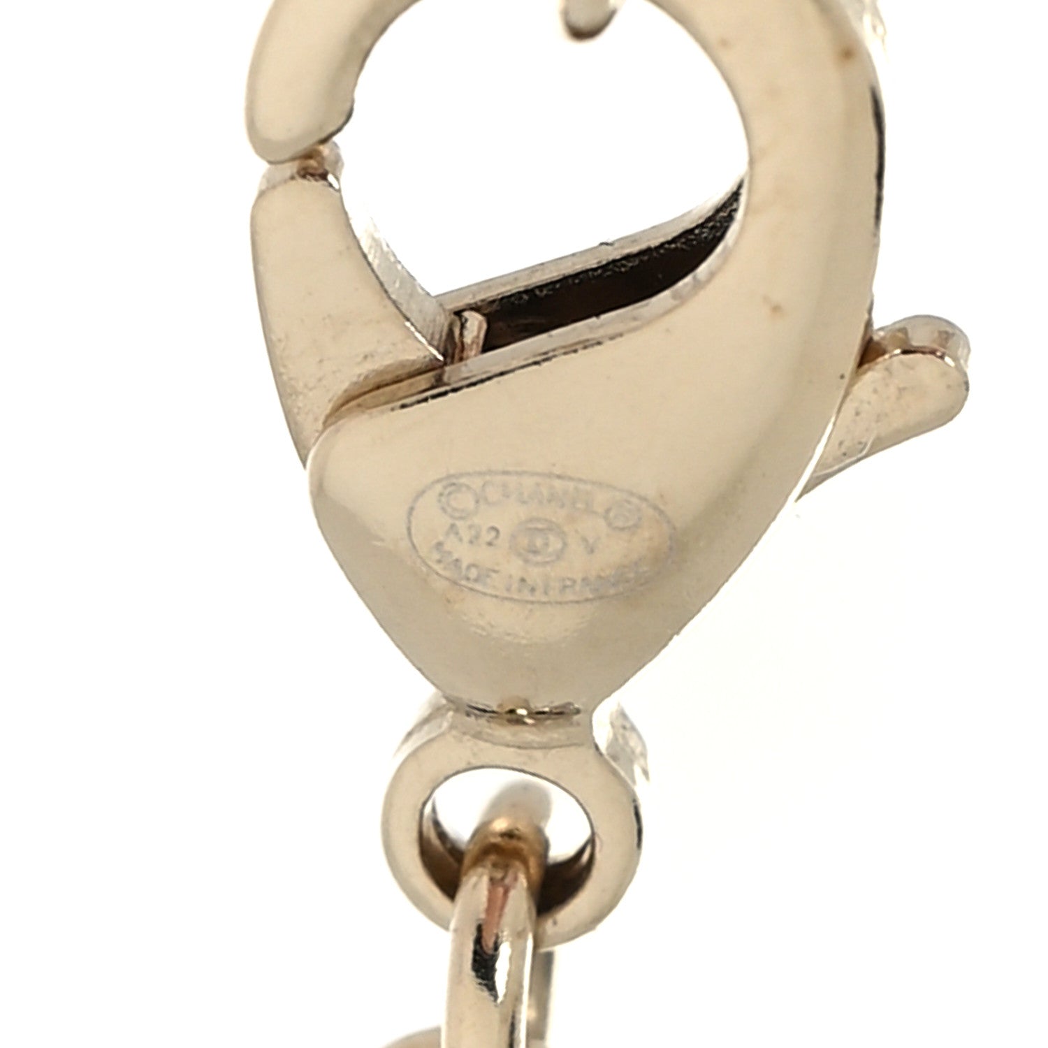 Chanel Pearl Crystal Chain CC Necklace Gold 5 of 5