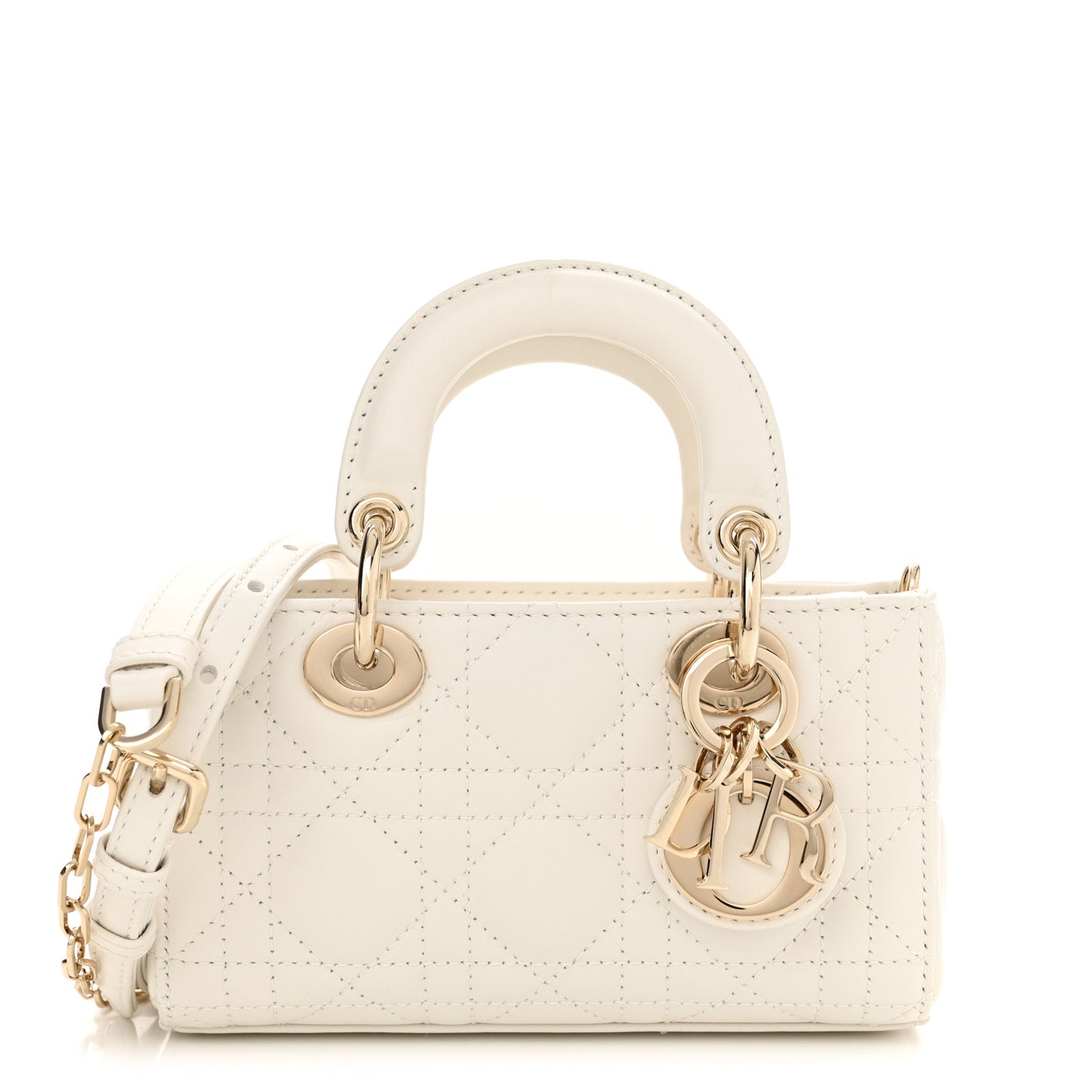 Lambskin Cannage Micro Lady D-Joy Latte