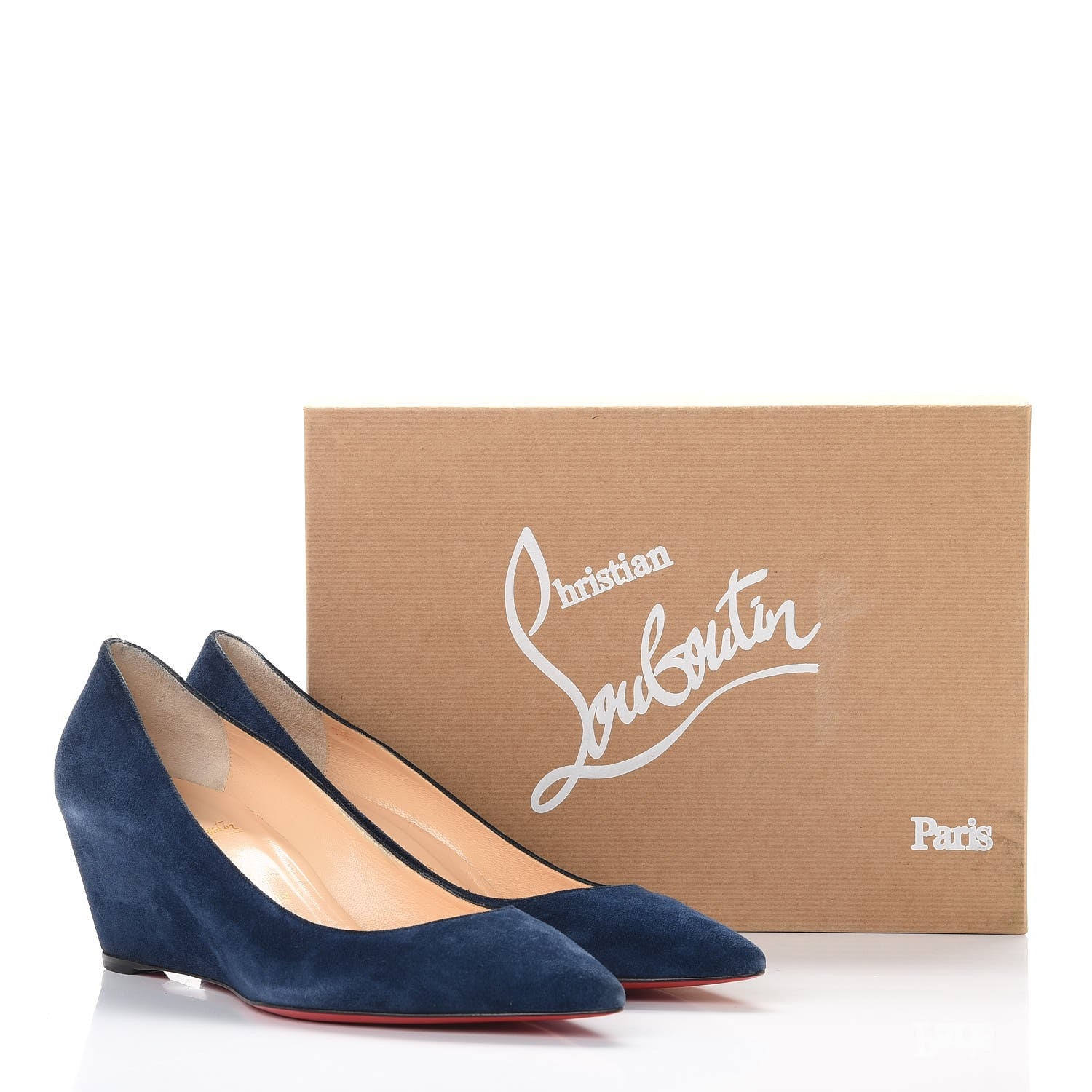 Christian Louboutin Veau Velours Pipina 55 Wedges 40.5 Night 17 of 17