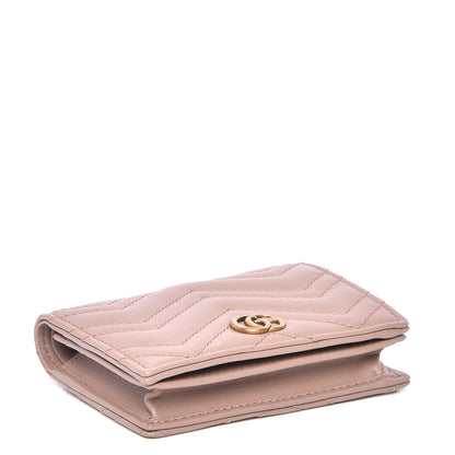 Gucci Calfskin Matelasse GG Marmont Card Case Porcelain Rose 4 of 8