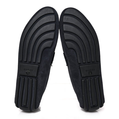 Gucci Suede Mens Horsebit Driver Loafers 9 Navy 6 of 8