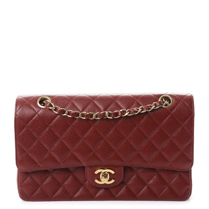 Chanel Caviar Quilted Medium Double Flap Dark Red 1 of 8