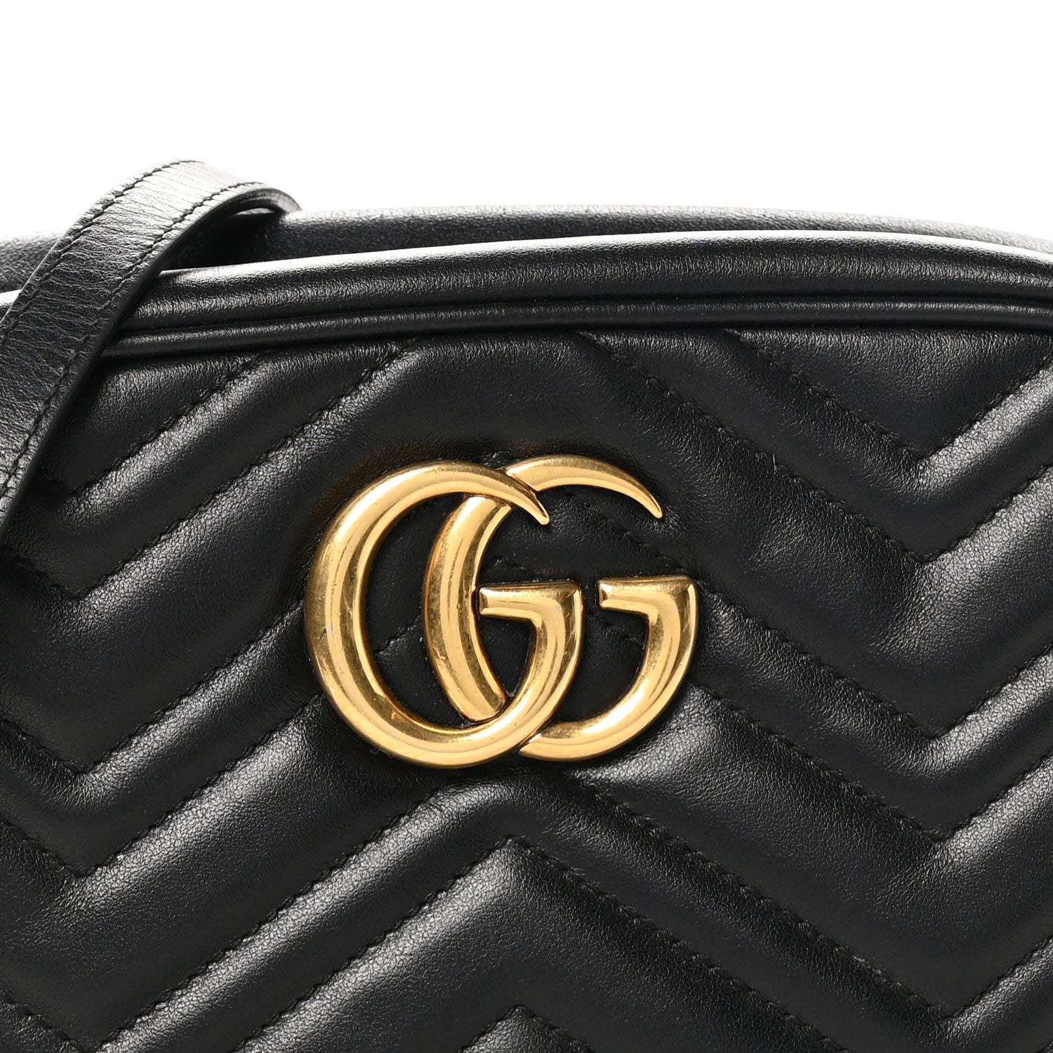Gucci Calfskin Matelasse Small GG Marmont Chain Shoulder Bag Black 8 of 11