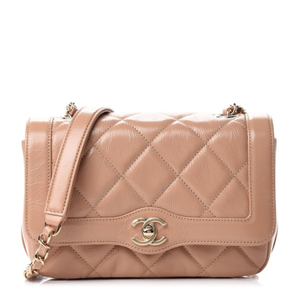 Chanel Shiny Aged Calfskin Quilted Mini Hold The Line Flap Beige 1 of 11