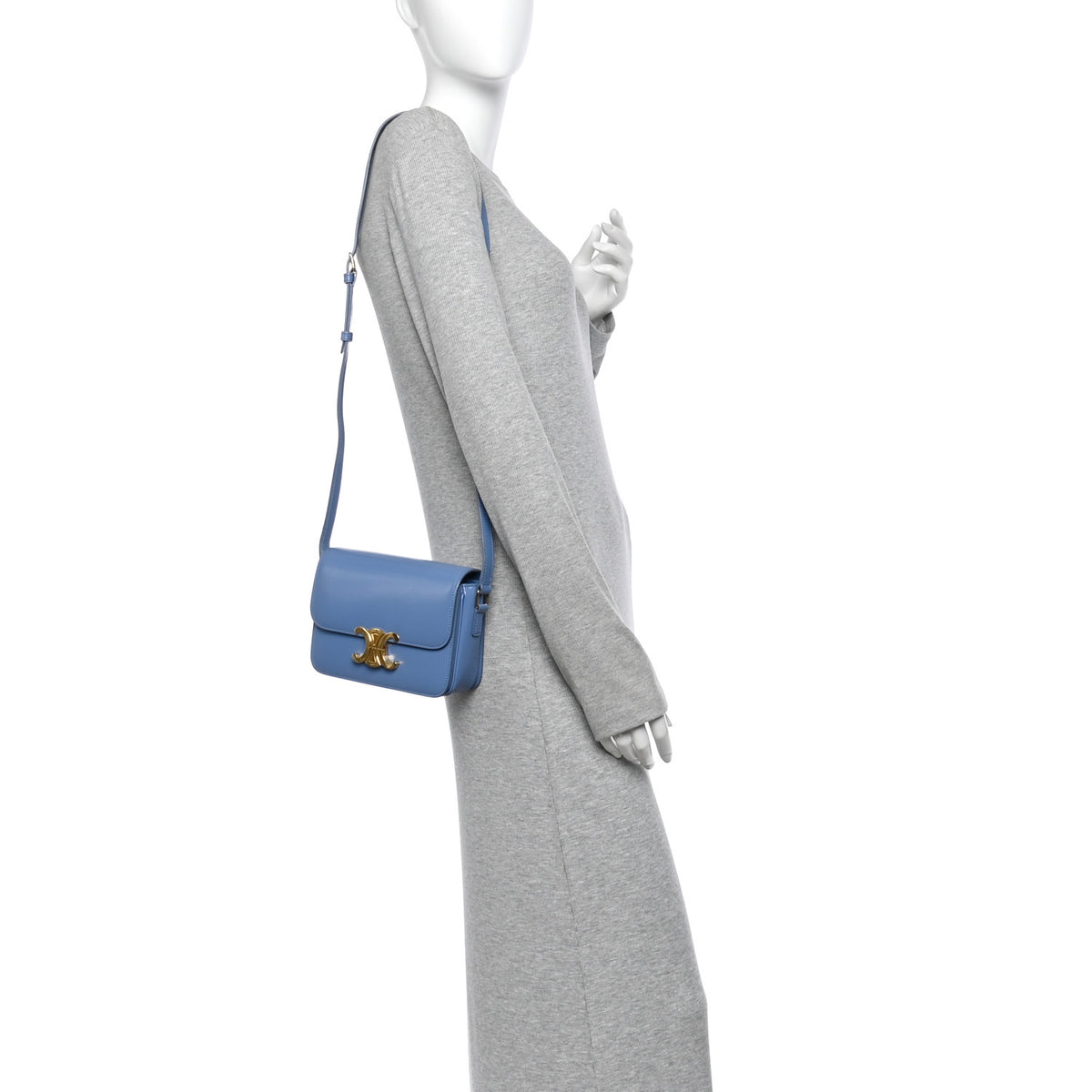 Shiny Calfskin Teen Triomphe Azure