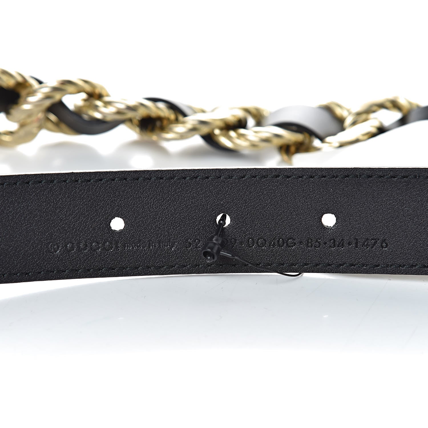 Gucci Calfskin Torchon Double G Chain 25mm Belt 85 34 Black 6 of 6