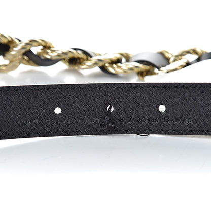 Gucci Calfskin Torchon Double G Chain 25mm Belt 85 34 Black 6 of 6