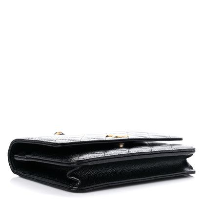 Chanel Shiny Caviar Quilted Pick Me Up Wallet On Chain WOC Black 4 of 11