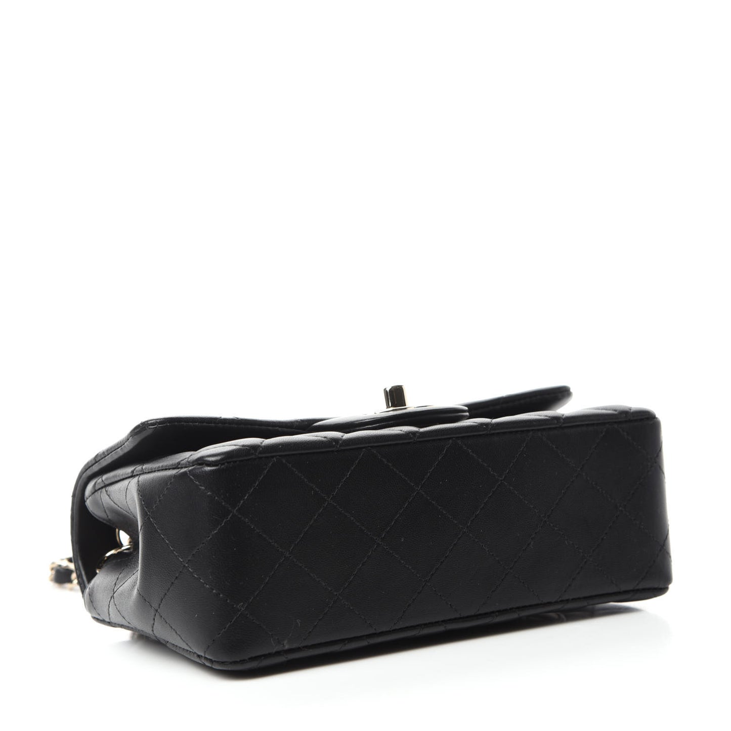 Lambskin Quilted Mini Rectangular Flap Black